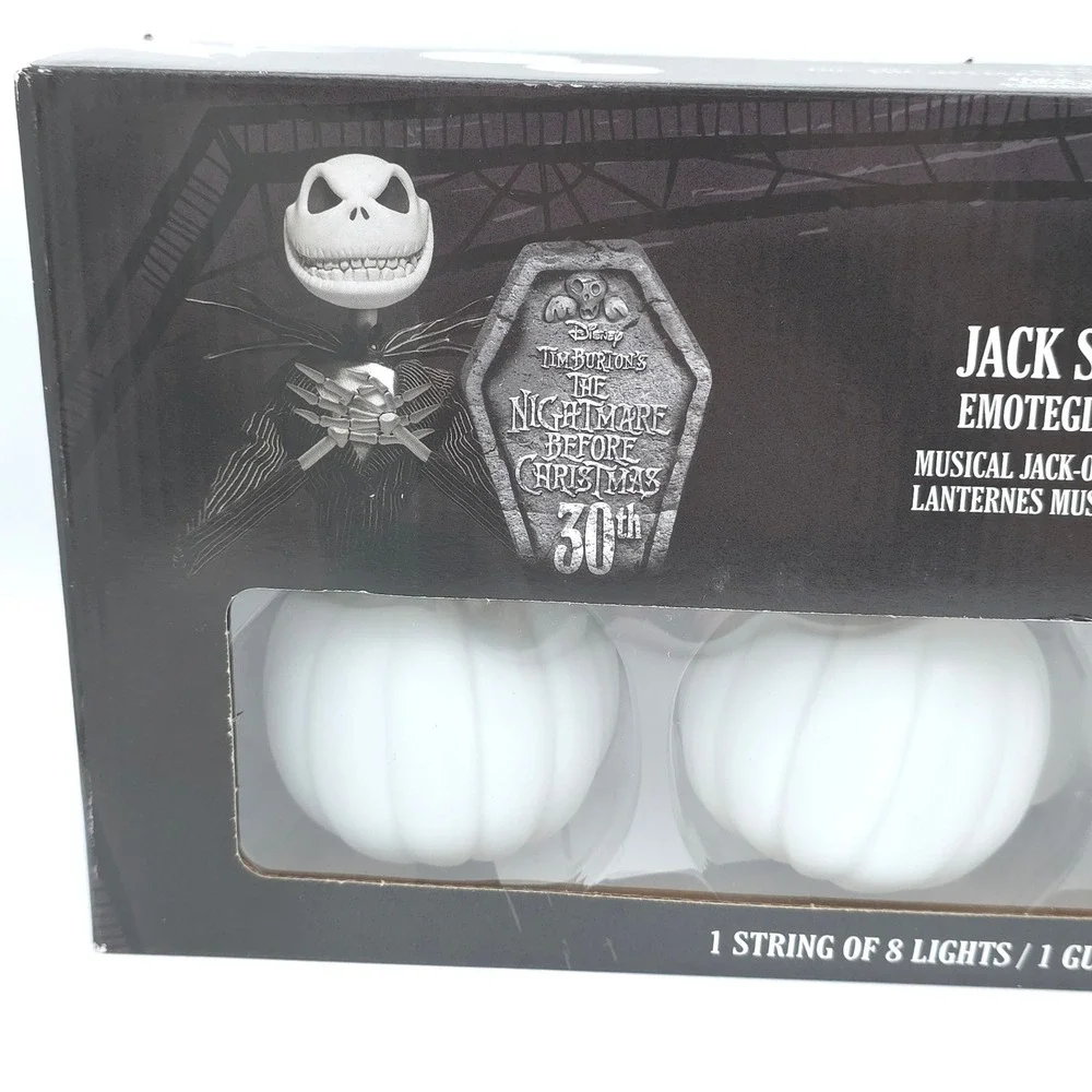 Disney Jack Skellington Musical Singing String Light 8ft Spooky Halloween Gothic